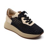 Softwaves sneaker zwart raffia 8.95.18